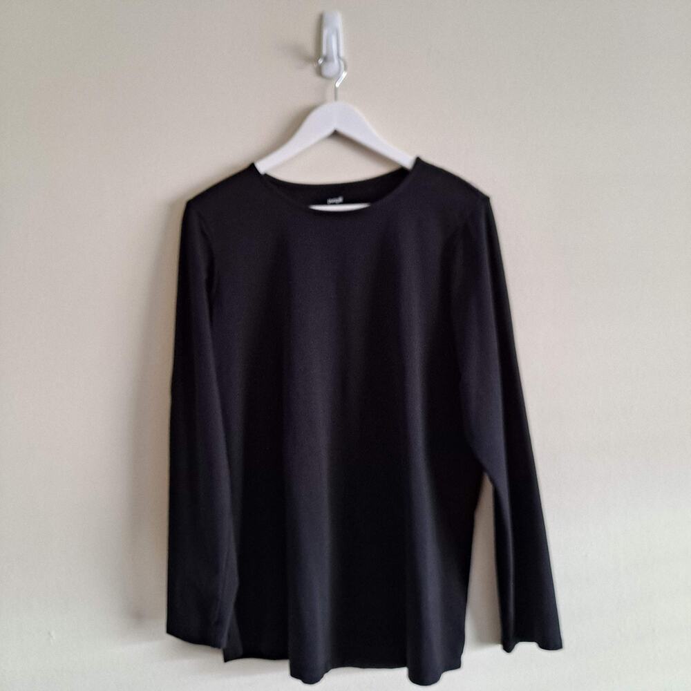 PureJill Womens Black Long Sleeve Crewneck Tee  T-Shirt Top Essential- Size XL - Picture 9 of 11
